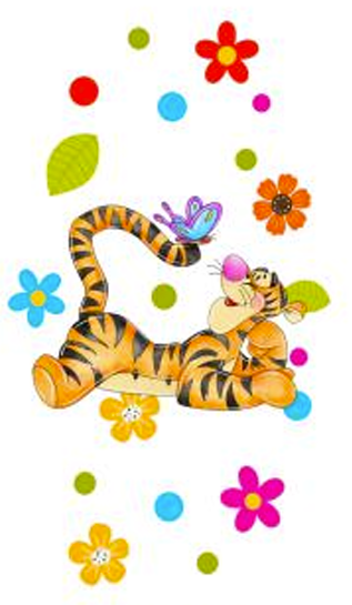 Flower Tiger Motel Keychain Decal