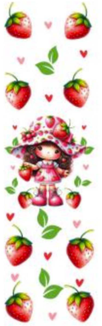 Strawberry Girl UV DTF Bookmark Decal