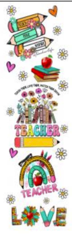 Teacher UV DTF Bookmark Decal