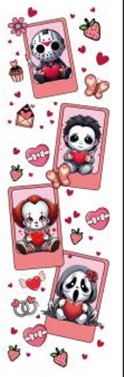 Pink Horror Cards UV DTF Bookmark Decal