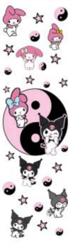 Ying Yang Friends UV DTF Bookmark Decal