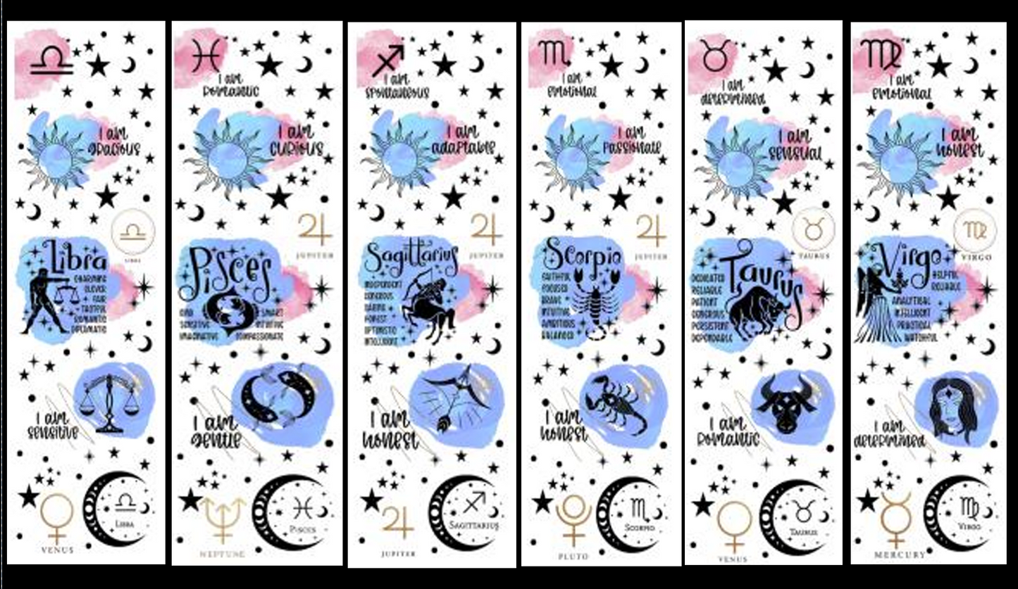 Zodiac Bookmark UV DTF Wrap