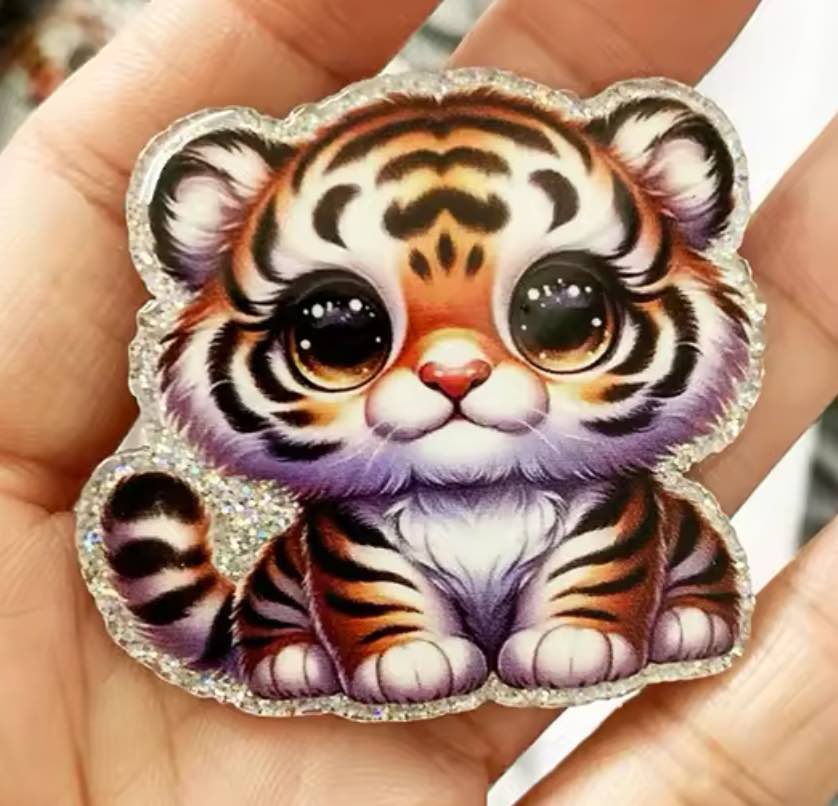 Tiger Baby Glitter Flatback