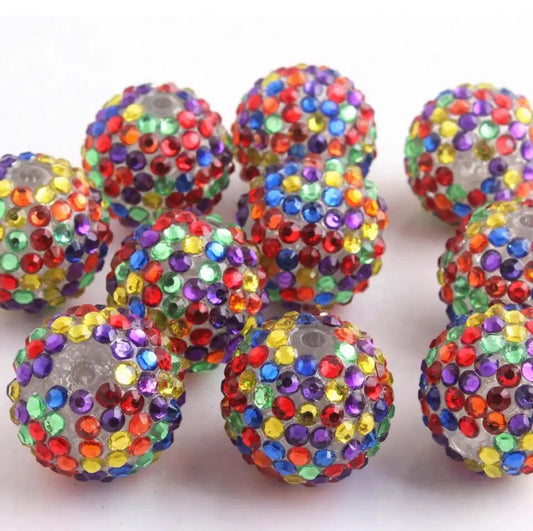 Birthday Confetti Rhinestone Acrylic Bead 20mm