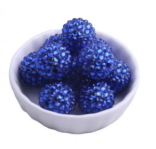 Royal Blue Rhinestone Acrylic Bead 20mm