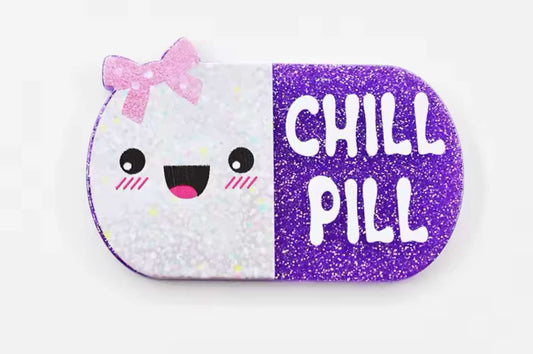 Chill Pill Glitter Flatback