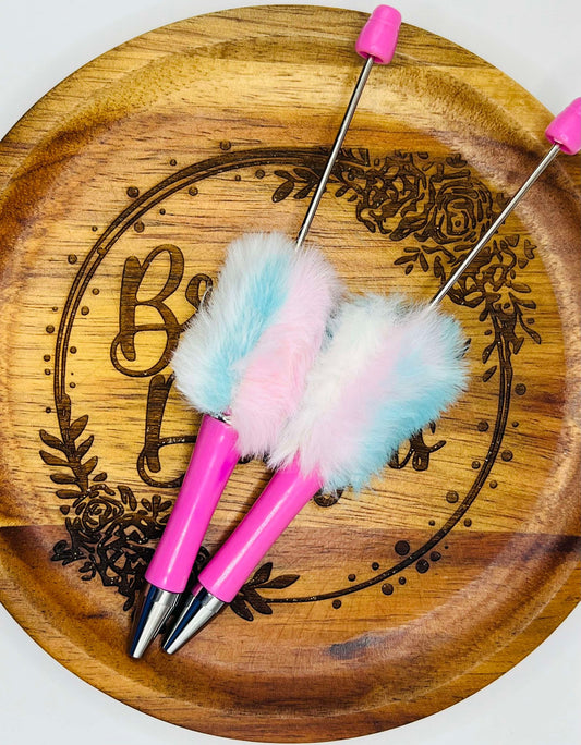 Cotton Candy Fluffy Beadable Pen