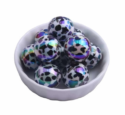 Cow Print UV AB Chunky Acrylic 20mm Bead