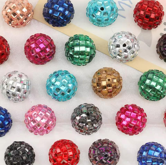 Disco Ball Effect Bead 16mm Mixed Set of 5