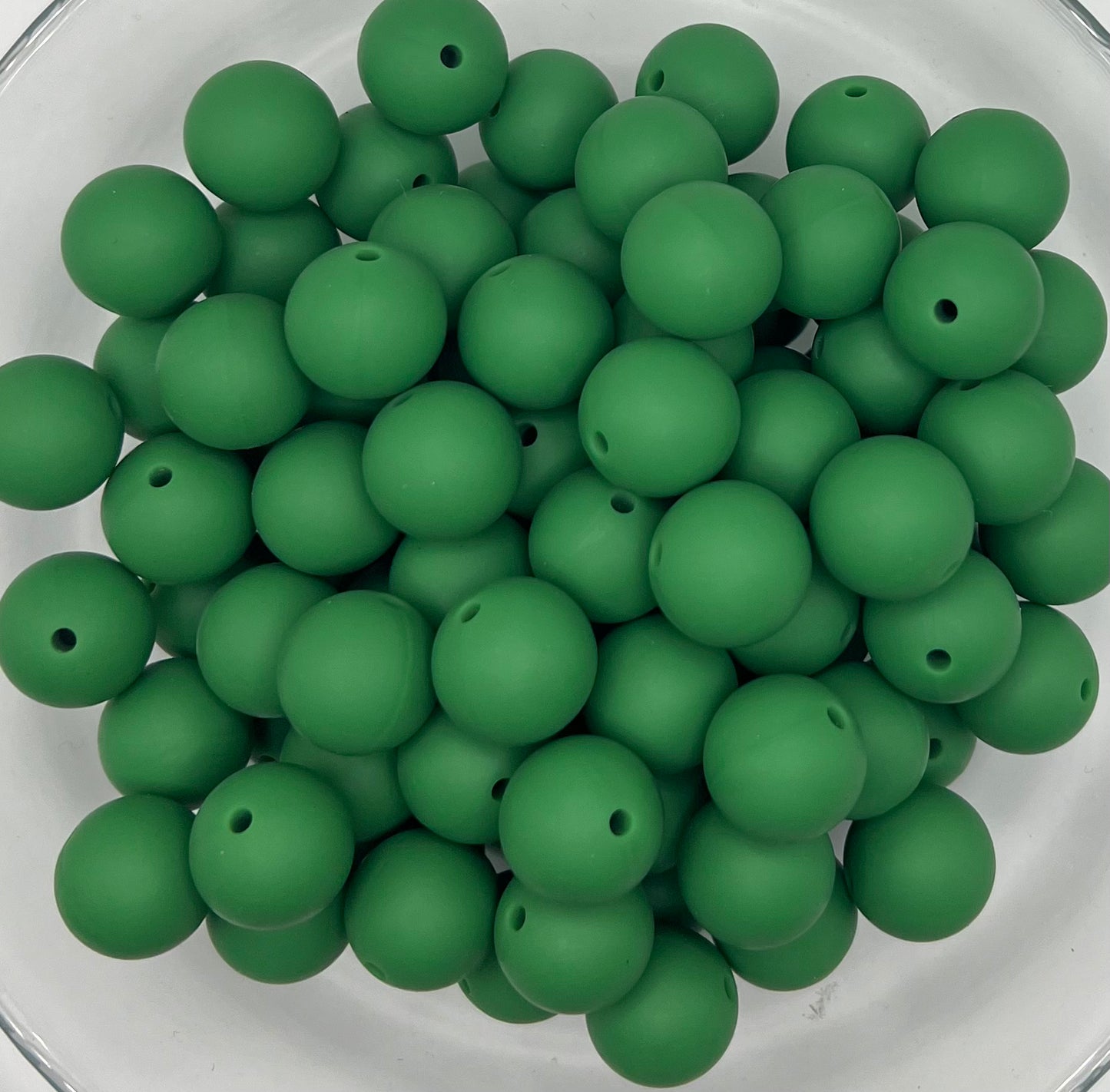 Christmas Green Solid Silicone Bead