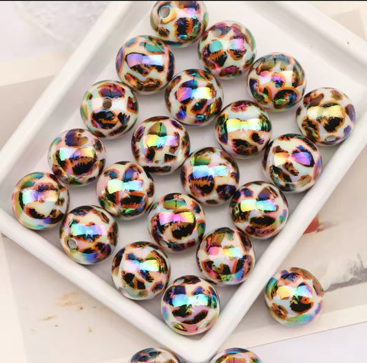 Leopard UV AB 16mm Acrylic Bead