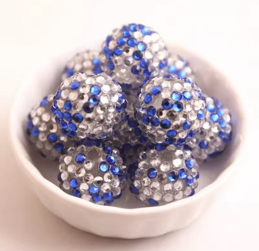 Blue Ice Rhinestone Acrylic Bead 20mm