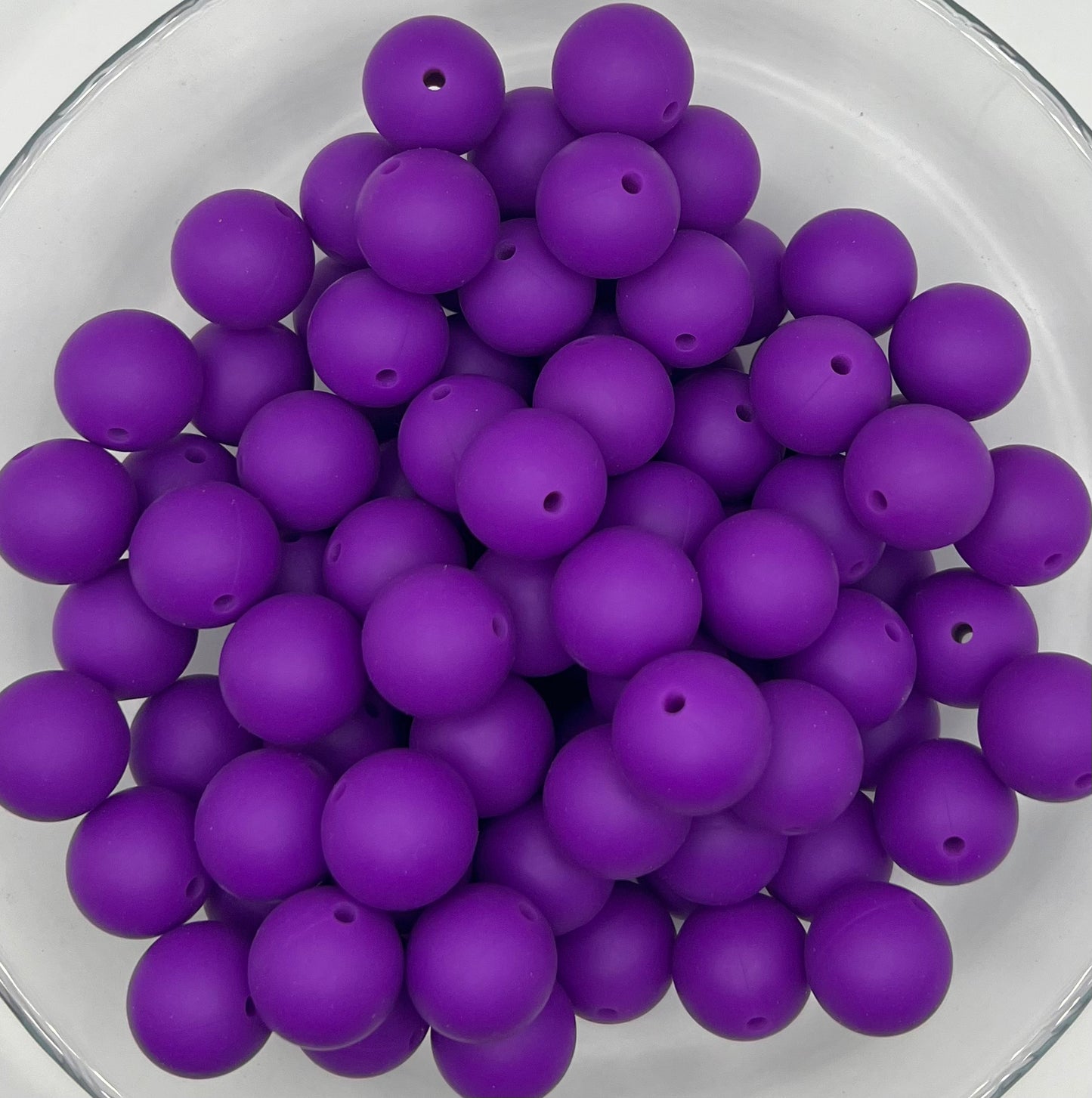 Deep Purple Solid Silicone Bead