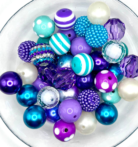 Purple Rain 50 piece Acrylic Bead Mix