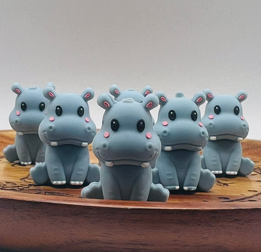 Harriet Hippo 3D Silicone Bead