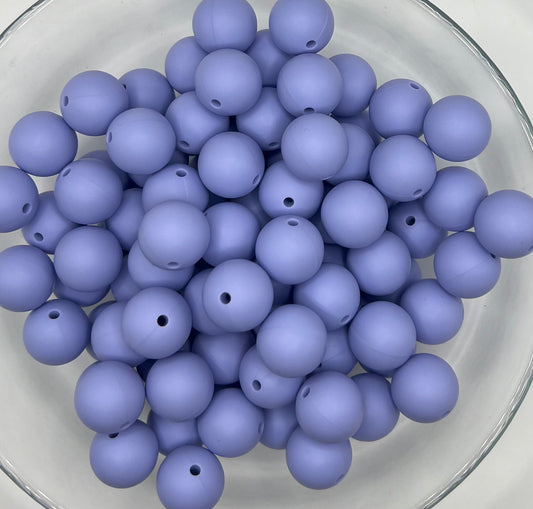 Dusty Periwinkle Solid Silicone Bead