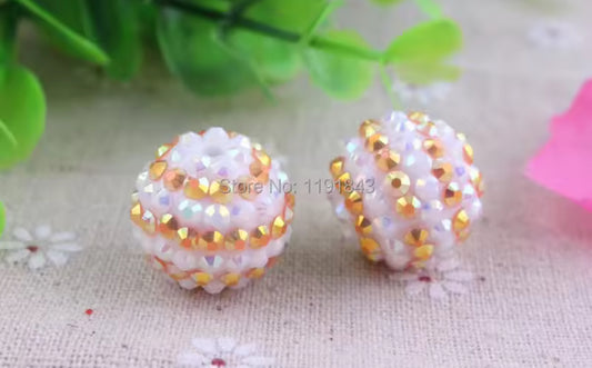 Golden Halo Rhinestone Acrylic Bead 20mm