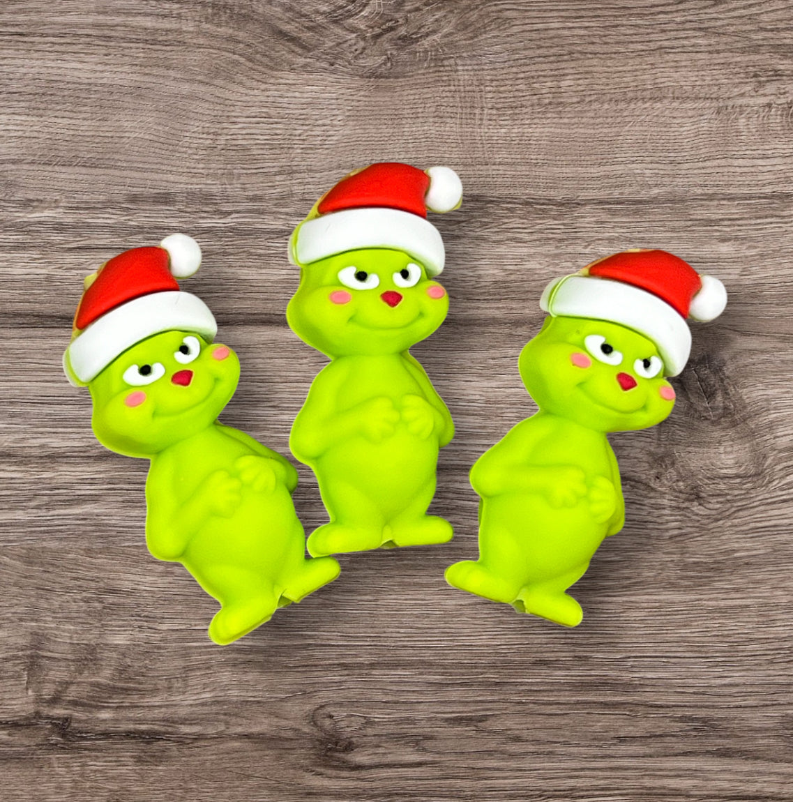 Mean Green Santa 3D Silicone Focal Bead