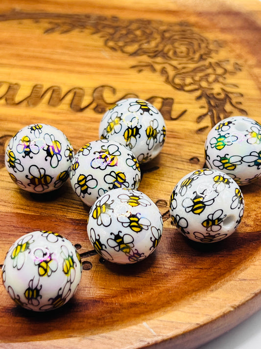 Bumble Bee UV AB 16mm Acrylic Bead