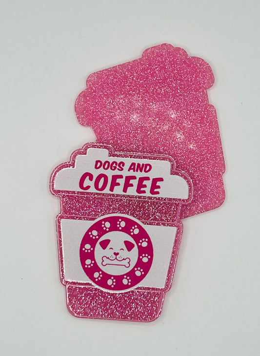 Dogs & Coffee Glitter Flatback