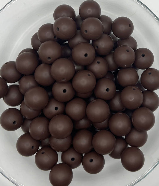 Chocolate Solid Silicone Bead