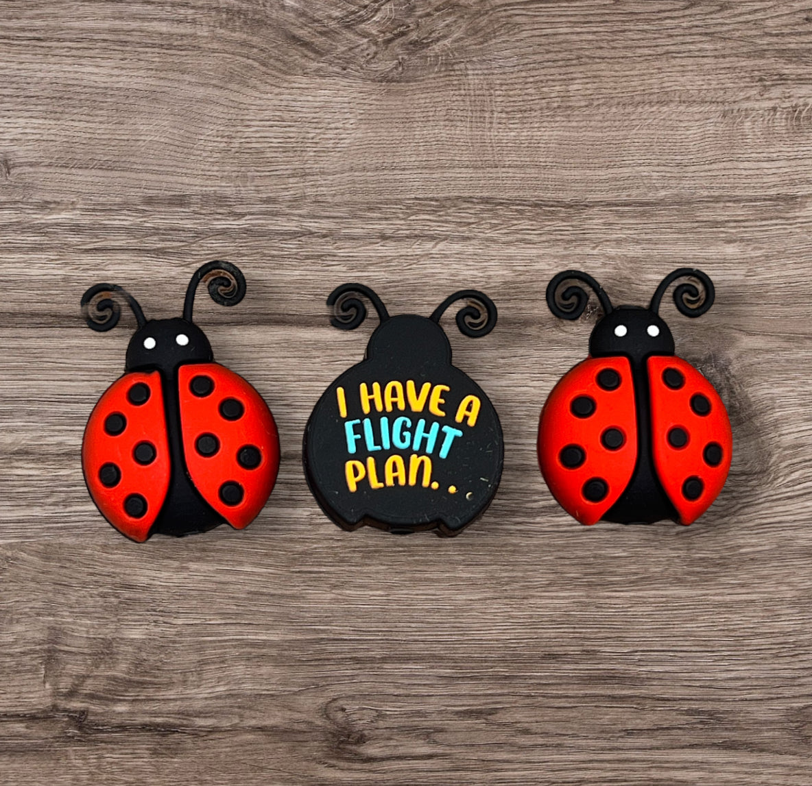 Ladybug 3D Silicone Focal Bead