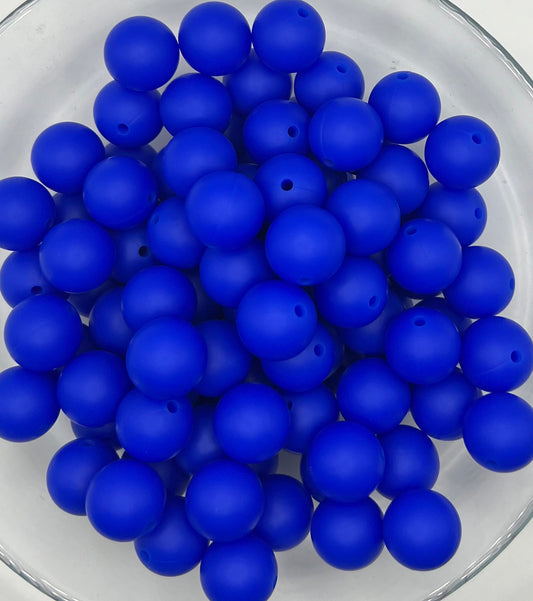 Blue Solid Silicone Bead