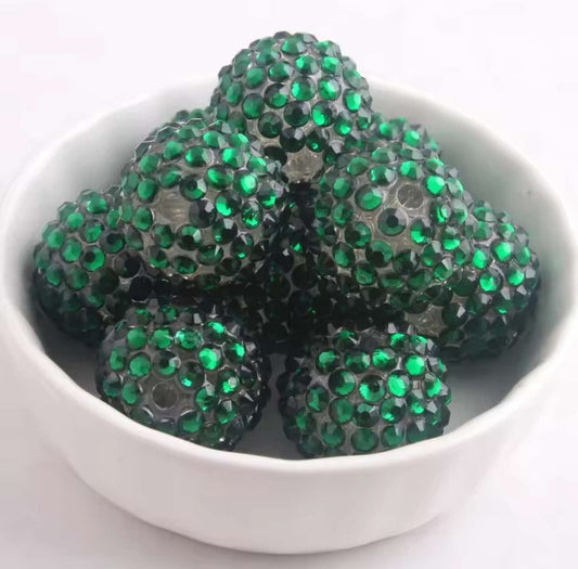 Green Rhinestone Acrylic Bead 20mm