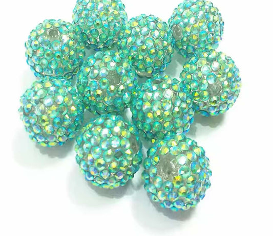 Green Glacier Rhinestone Acrylic Bead 20mm