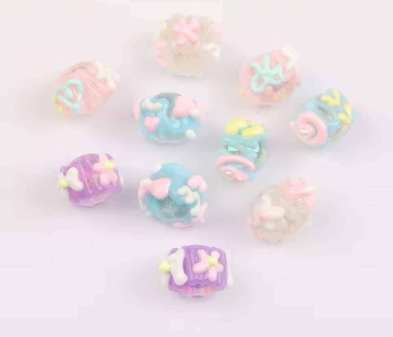 Luminous 3D Hand Painted Acrylic Bead 20mm Glow in the Dark