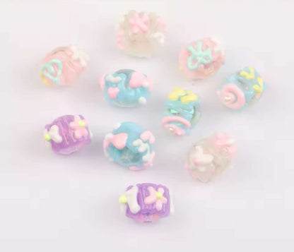 Luminous 3D Hand Painted Acrylic Bead 20mm Glow in the Dark