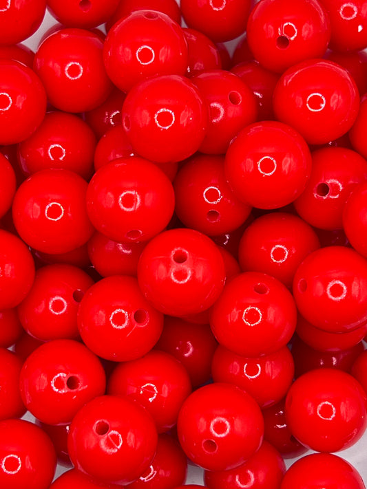 Red Liquid Look Solid Shiny Silicone Bead