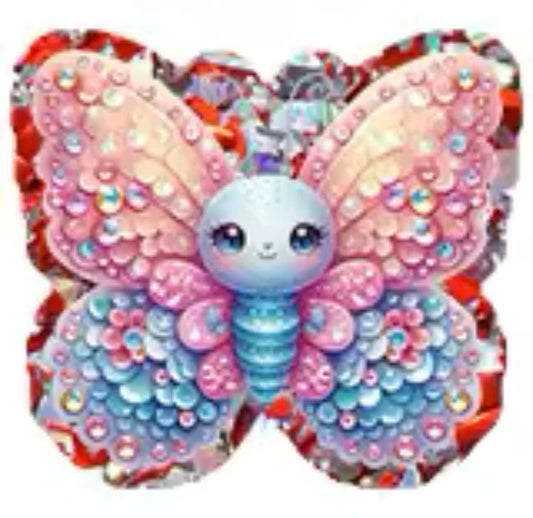 Miss Butterfly Glitter Flatback