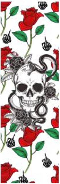 Rose Skull UV DTF Bookmark Decal