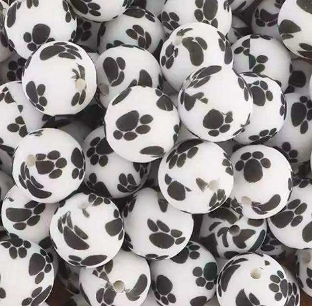 Pawfect Printed 15mm Silicone Bead