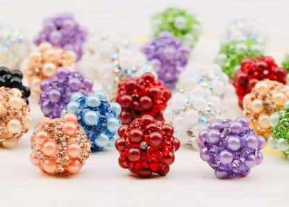 3D Pearl Effect Rhinestone Bead 16mm Mixed Set of 5