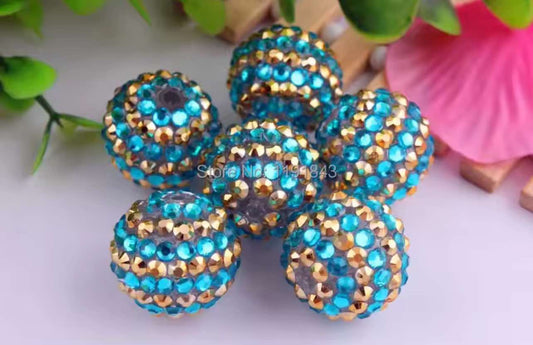 Royalty Stripe Rhinestone Acrylic Bead 20mm