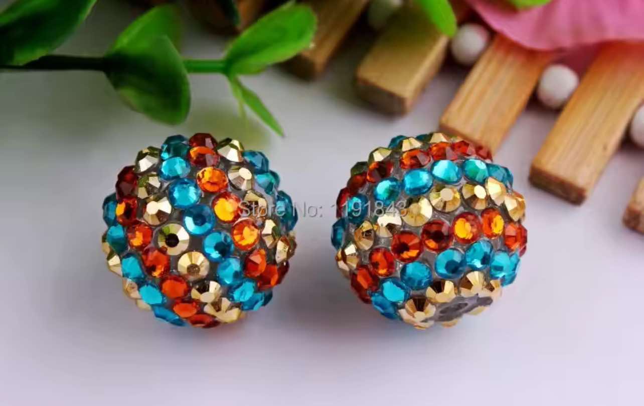 Western Stripe Rhinestone Acrylic Bead 20mm