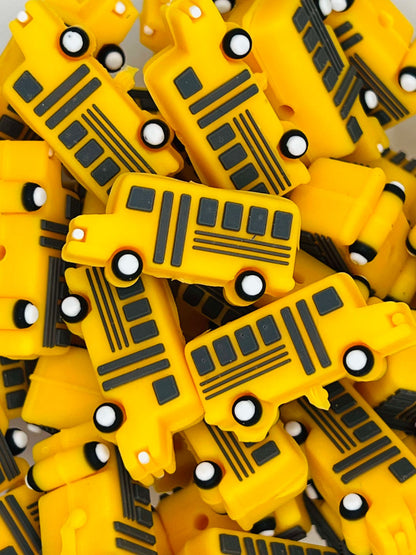 School Bus 3D Silicone Bead