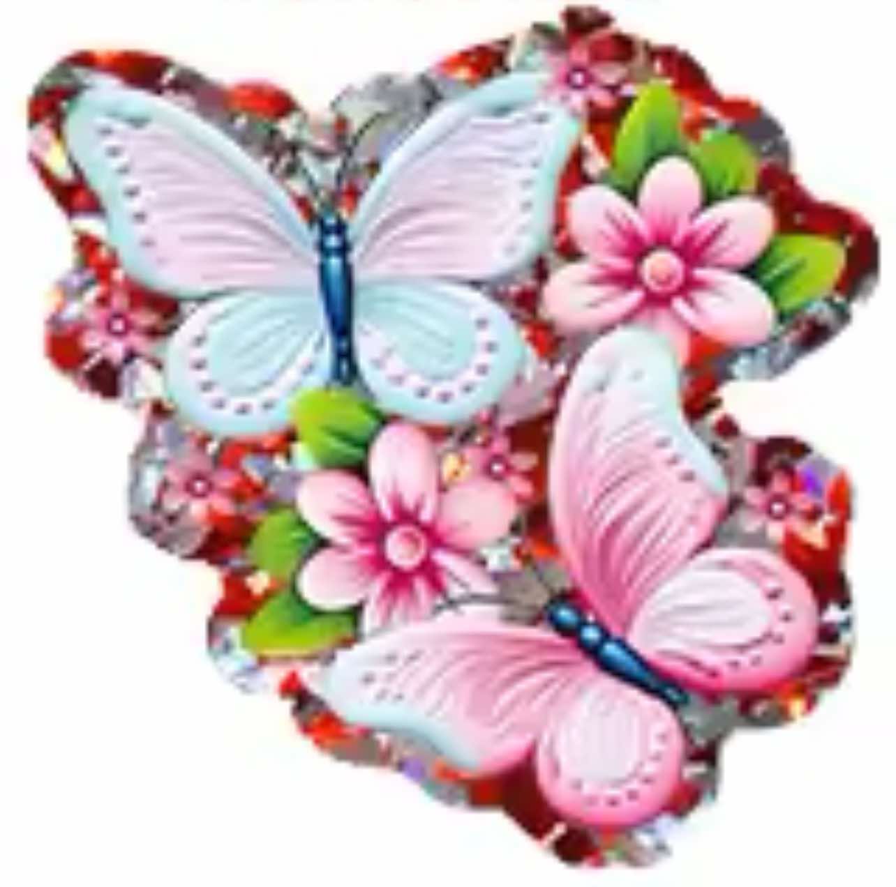 Butterfly Friends Glitter Flatback