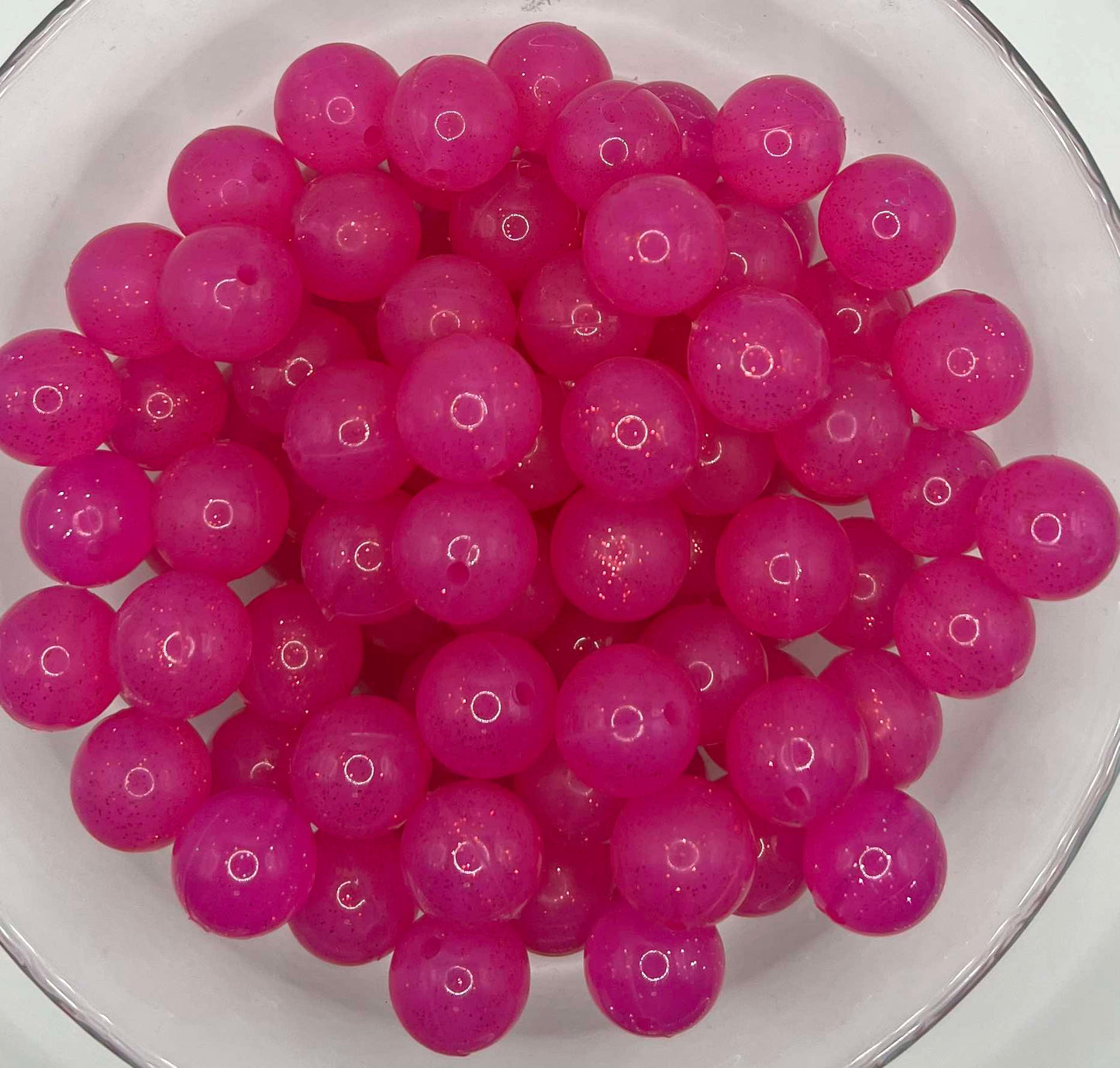 Silicone Glitter Beads 15mm