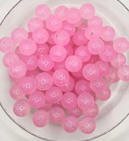 Silicone Glitter Beads 15mm