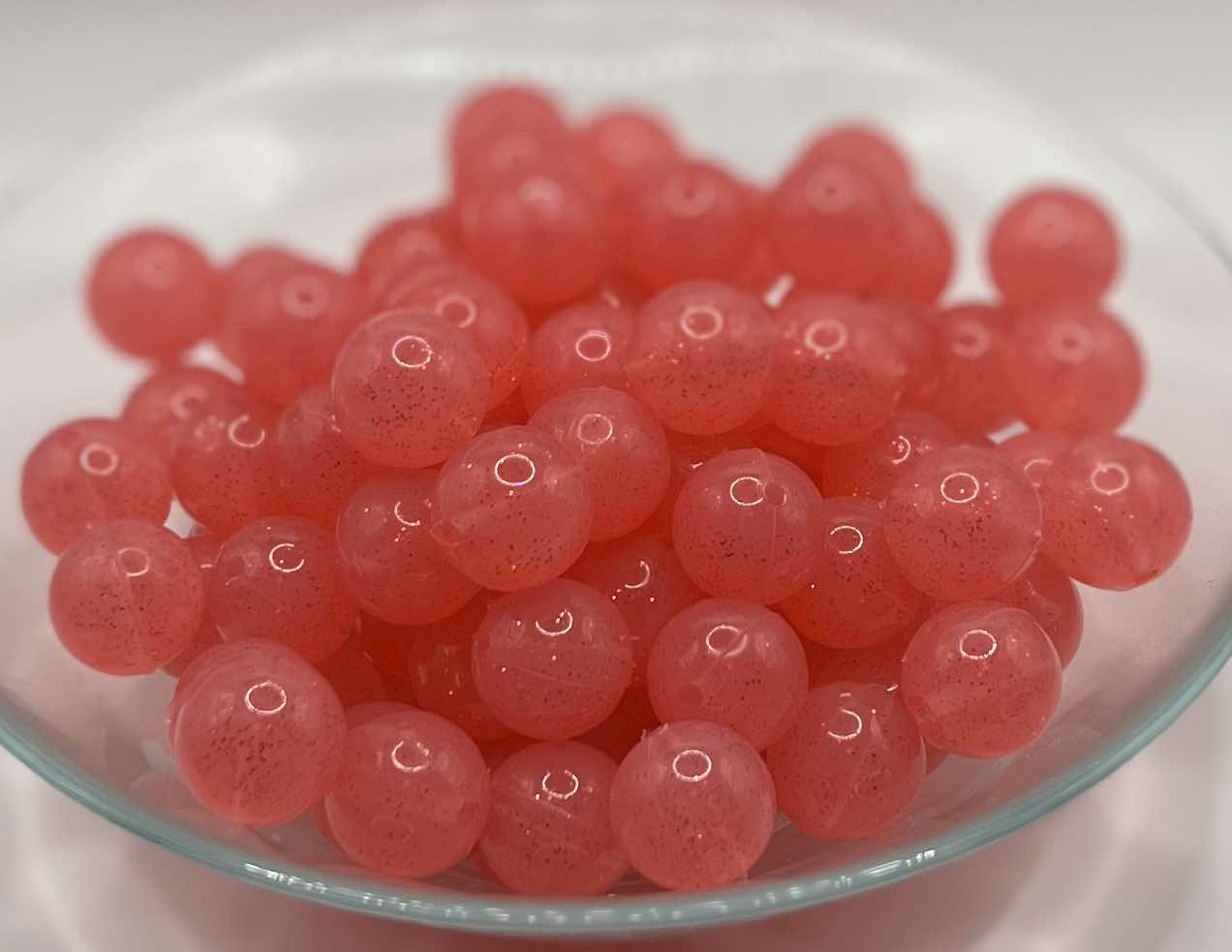 Silicone Glitter Beads 15mm