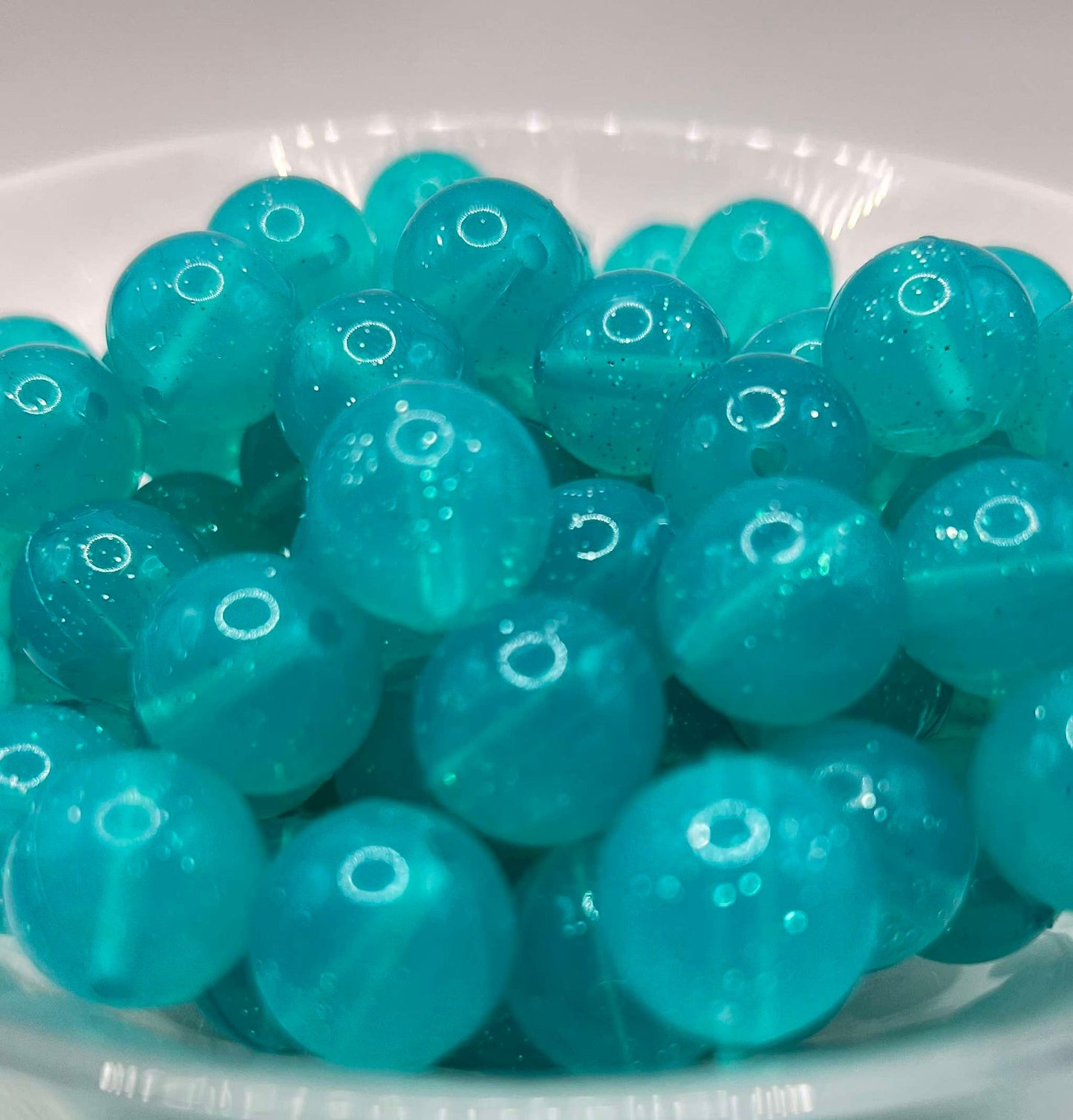 Silicone Glitter Beads 15mm